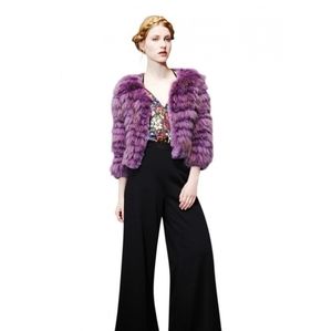 SOLD Alice + olivia fawn fur coat purple
